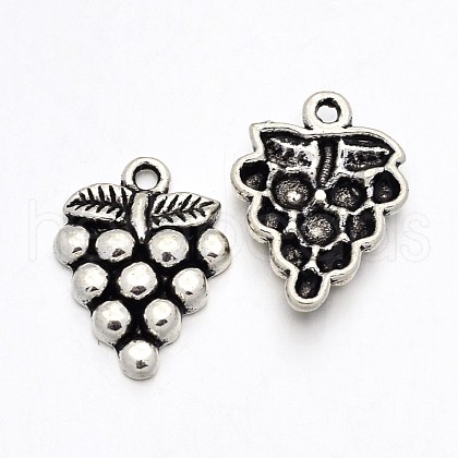 Grape Tibetan Style Alloy Pendants TIBEP-N008-18AS-RS-1