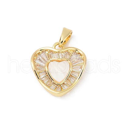 Brass Micro Pave Clear Cubic Zirconia Pendants KK-R213-06G-03-1