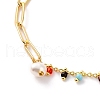 Brass Starfish Charm Bracelets BJEW-JB05807-01-3