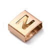 Ion Plating(IP) 304 Stainless Steel Square Slide Charms STAS-L132-19N-RG-2