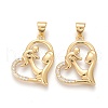 Brass Micro Pave Clear Cubic Zirconia Pendants ZIRC-Z005-08-1