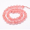 Cherry Quartz Glass Bead Strands G-G735-44-6mm-2