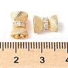 Brass Micro Pave Clear Cubic Zirconia Beads KK-A253-12G-2