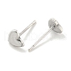 Rack Plated Heart Brass Stud Earrings for Women EJEW-Z048-08P-2