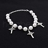Vintage Stainless Steel St. Benedict Cross Charm Bracelets DX1356-4