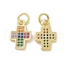 Brass Micro Pave Cubic Zirconia Charms KK-E068-VF127-1