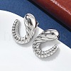 304 Stainless Steel Spiral Croissant Stud Earrings for Women EJEW-Z095-01P-3
