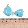Synthetic Turquoise Connector Charms KK-F868-31G-3
