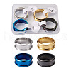 4 Colors Stainless Steel Grooved Finger Ring Settings STAS-TA0001-26A-2