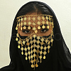 Middle Eastern Vintage Brass Coin Tassel Face Veil Holiday Party Accessory RO3391-3