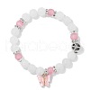 Natual White Jade Beads Stretch Bracelets for Women CR9776-2-1