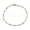 Stainless Steel Horse Eye Link Chain Bracelets for Women Men BJEW-M319-01B-GP-1
