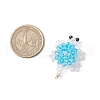 3D Electroplate Glass Seed Beaded Tortoise Pendants PALLOY-MZ00674-05-2