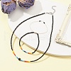 Glass Seed Beaded Necklace & Braided Beaded Bracelet SJEW-JS01283-02-2