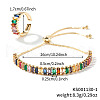 Chic Rectangle Brass Rhinestone Slider Bracelets & Cuff Rings Sets for Daily Wear VC3129-1-3