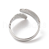 Non-Tarnish 304 Stainless Steel Double Wings Open Cuff Ring for Women RJEW-K245-41P-2