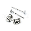 100Pcs 304 Stainless Steel Stud Earring Findings STAS-YW0001-43G-3