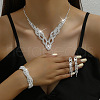 Twist Horse Eye Brass Crystal Rhinestone Chain Necklaces & Tassel Stud Earrings & Bracelets FS-WGBEA29-03-2