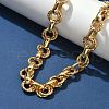 304 Stainless Steel Textured Double Ring Link Chain Necklaces NJEW-S453-02G-B-3