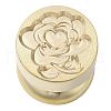 Golden Tone Round Wax Seal Brass Stamp Heads AJEW-M040-01G-J-2