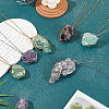 304 Stainless Steel Crystal Stone Cage Pendant Necklaces NJEW-PH01546-5