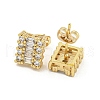 Brass Micro Pave Cubic Zirconia Ear Studs EJEW-P261-31G-2