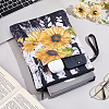 Sunflower Print Polyester Book Storage Zipper Bags ABAG-WH0046-31-5