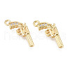 Brass Micro Pave Cubic Zirconia Pendants KK-N231-246-1