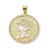 Brass Micro Pave Clear Cubic Zirconia Pendants KK-Q813-11A-G-1