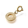 Ring 304 Stainless Steel Rhinestone Pendant Decorations STAS-H202-09G-2