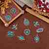 12Pcs 6 Style Tibetan Style Alloy Pendants FIND-SZ0002-37-3