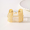 Brass Hollow Flower Wide Link Chain Bracelets for Women HJ5719-2