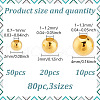 GOMAKERER 80Pcs 3 Styles Round 925 Sterling Silver Spacer Beads FIND-GO0002-63-2