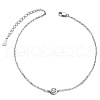 SHEGRACE Classic Rhodium Plated 925 Sterling Silver Anklet JA40B-1