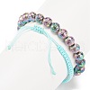 2Pcs 2 Style Natural Lava Rock & Synthetic Hematite Stretch Bracelets Set with Alloy Shell BJEW-JB08028-6