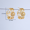 C-shaped Hollow Sunflower Brass Stud Earrings VI6809-4