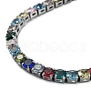 Colorful Glass Tennis Bracelet BJEW-G690-07P-2