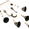 Iron Bell & Alloy Key/Sun/Moon Charm Hanging Ornaments HJEW-JM03431-4
