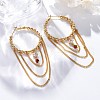 Brass Micro Pave Clear Cubic Zirconia Hoop Earrings EJEW-R014-15G-1