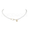 Brass Micro Pave Grade AAA Cubic Zirconia Letter Pendant Necklaces NJEW-JN04771-07-1