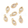 Brass Micro Pave Clear Cubic Zirconia Charmss KK-E068-VF226-4