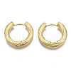 Brass Huggie Hoop Earrings X-KK-S356-347B-NF-2