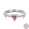 Rhodium Plated 925 Sterling Silver Finger Rings RJEW-A019-08B-02P-3