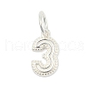 Number Series 925 Sterling Silver Charms STER-Q002-01D-1
