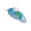 Electroplated Raw Natural Quartz Crystal Teardrop Copper Wire Wrapped Pendants PALLOY-JF03842-02-4
