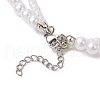 Acrylic Heart Pendant ABS Plastic Imitation Pearl & Glass Seed Beaded Double Layer Necklaces NJEW-JN05290-01-5