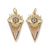 Brass Colorful Cubic Zirconia Pendants KK-E068-VA225-2-2