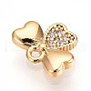 Brass Micro Pave Clear Cubic Zirconia Pendants KK-T075-23G-2
