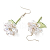 304 Stainless Steel Flower Dangle Earrings EJEW-MZ00461-01-4
