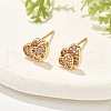 Brass Micro Pave Clear Cubic Zirconia Stud Earrings for Women EJEW-G428-25G-06-3